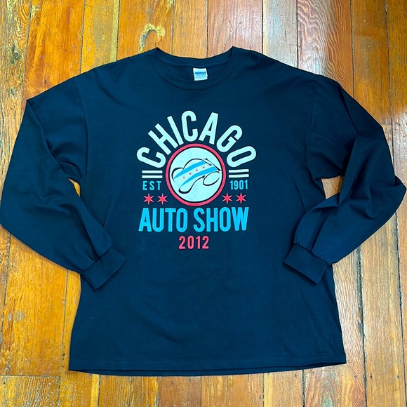 CHICAGO Auto Show 2012 dark navy XL Long sleeve tee shirt. Pre Owned - Picture 7 of 7